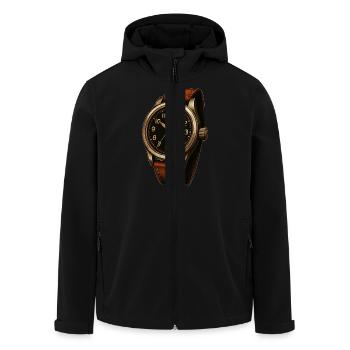 Montre d’aviateur pour les collectionneurs de montres vintage - Veste softshell homme en polyester recyclé Stanley/Stella - noir - Devant - AI Model Male 185 light (185cm)
