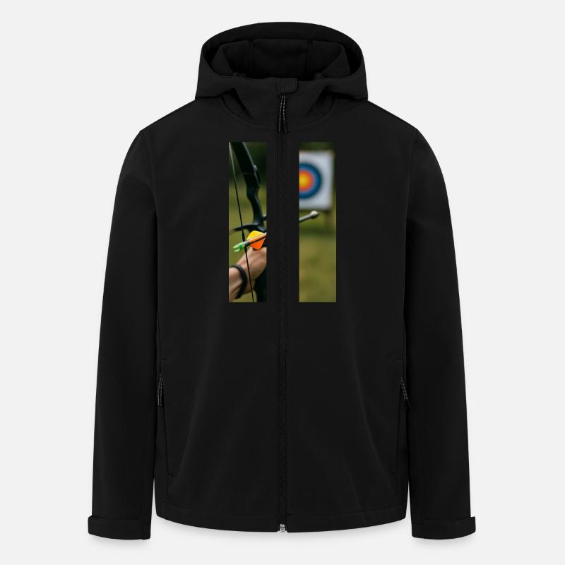 Bogenschießen - Recycelte Männer Softshell-Jacke von Stanley/Stella - Schwarz