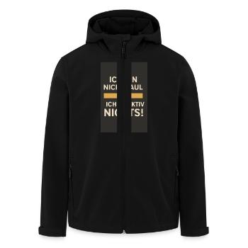 I'm not lazy - I don't actively do anything 01 - Men’s Recycled Softshell Jacket by Stanley/Stella - black - Front - AI Model Male 185 light (185cm)