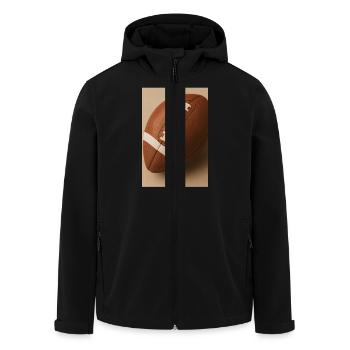 Sports - Rugby, ball - Men’s Recycled Softshell Jacket by Stanley/Stella - black - Front - AI Model Male 185 light (185cm)