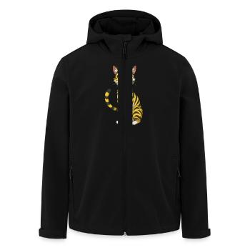 Knuffy Cat - Men’s Recycled Softshell Jacket by Stanley/Stella - black - Front - AI Model Male 185 light (185cm)