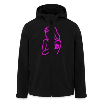 Line Art Frau Profil – Minimalistische - Recycelte Männer Softshell-Jacke von Stanley/Stella - Schwarz - Vorne - AI Model Male 185 light (185cm)