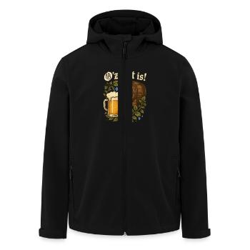 O’zapft l’est ! - qu’il s’agisse d’un festival de la bière ou d’une foire paroissiale, il convient - Veste softshell homme en polyester recyclé Stanley/Stella - noir - Devant - AI Model Male 185 light (185cm)