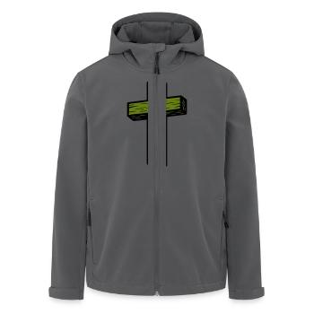 Icône de croix en bois - Veste softshell homme en polyester recyclé Stanley/Stella - noir - Devant - AI Model Male 185 light (185cm)
