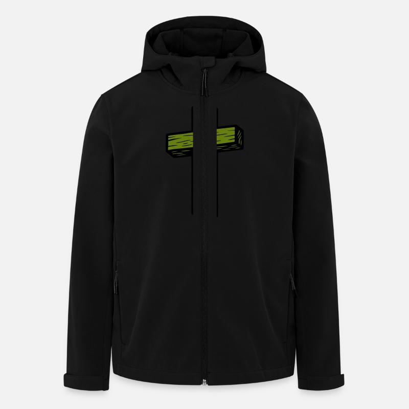 Wooden Cross Icon - Men’s Recycled Softshell Jacket by Stanley/Stella - black