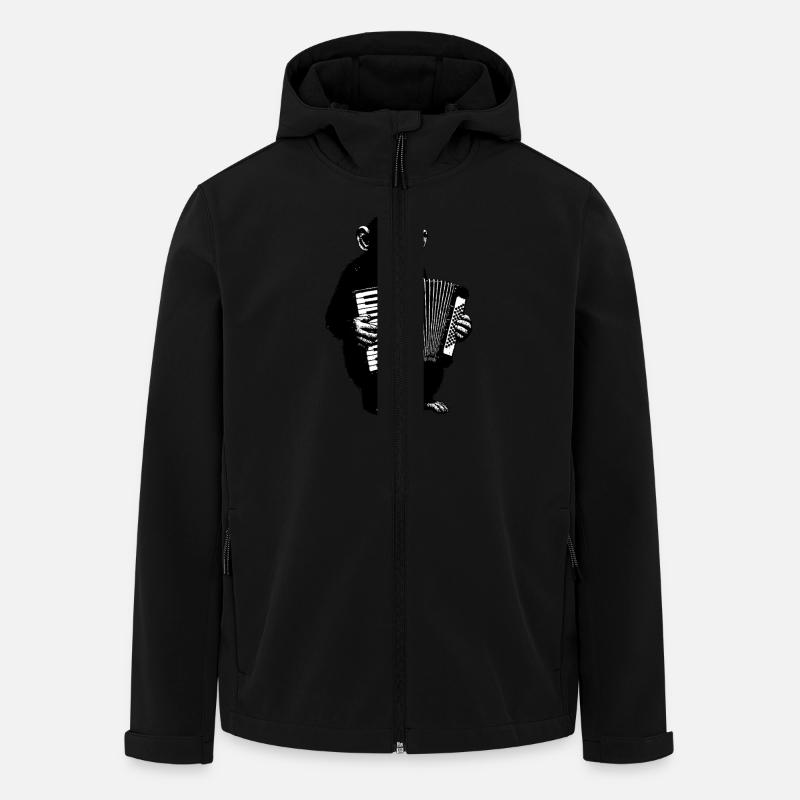 Concertina Monkey Ziehharmonika Affe - Recycelte Männer Softshell-Jacke von Stanley/Stella - Schwarz