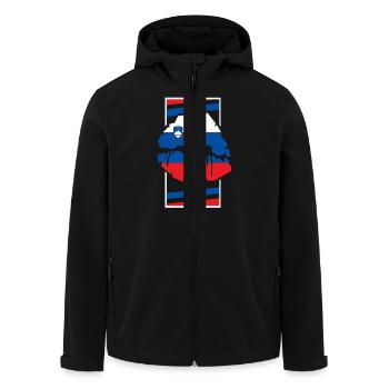 Slowenien - Recycelte Männer Softshell-Jacke von Stanley/Stella - Schwarz - Vorne - AI Model Male 185 light (185cm)