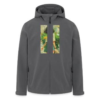 Texturierte Anime Mädchen Collage Kunst - Recycelte Männer Softshell-Jacke von Stanley/Stella - Schwarz - Vorne - AI Model Male 185 light (185cm)