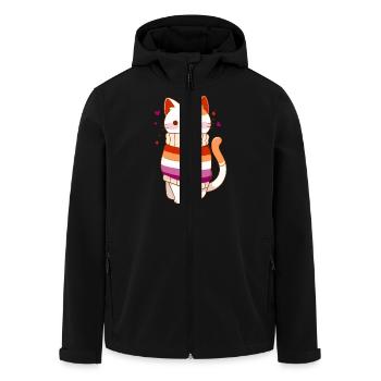 Lesbian Cat LGBTQ+ Pride Sapphic Kawaii queer - Men’s Recycled Softshell Jacket by Stanley/Stella - black - Front - AI Model Male 185 light (185cm)