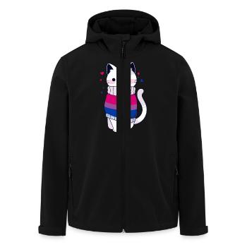 Bisexuel Chat Bi Queer LGBTQ CSD Mois de la fierté - Veste softshell homme en polyester recyclé Stanley/Stella - noir - Devant - AI Model Male 185 light (185cm)