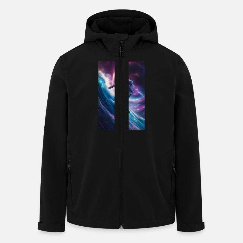 Galactic Surfing Astronaut - Men’s Recycled Softshell Jacket by Stanley/Stella - black