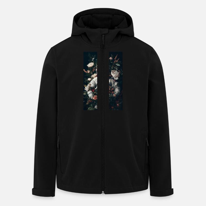 Astronaute en fleurs - Veste softshell homme en polyester recyclé Stanley/Stella - noir