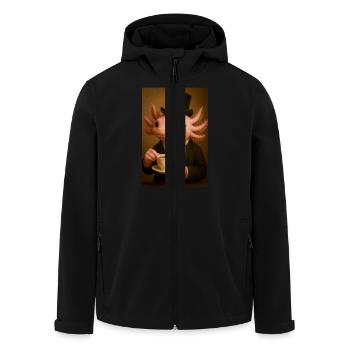 Dapper Axolotl with Coffee - Men’s Recycled Softshell Jacket by Stanley/Stella - black - Front - AI Model Male 185 light (185cm)
