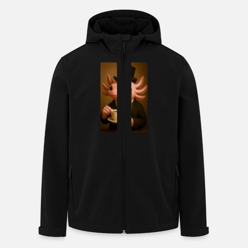 Axolotl pimpant au café - Veste softshell homme en polyester recyclé Stanley/Stella - noir