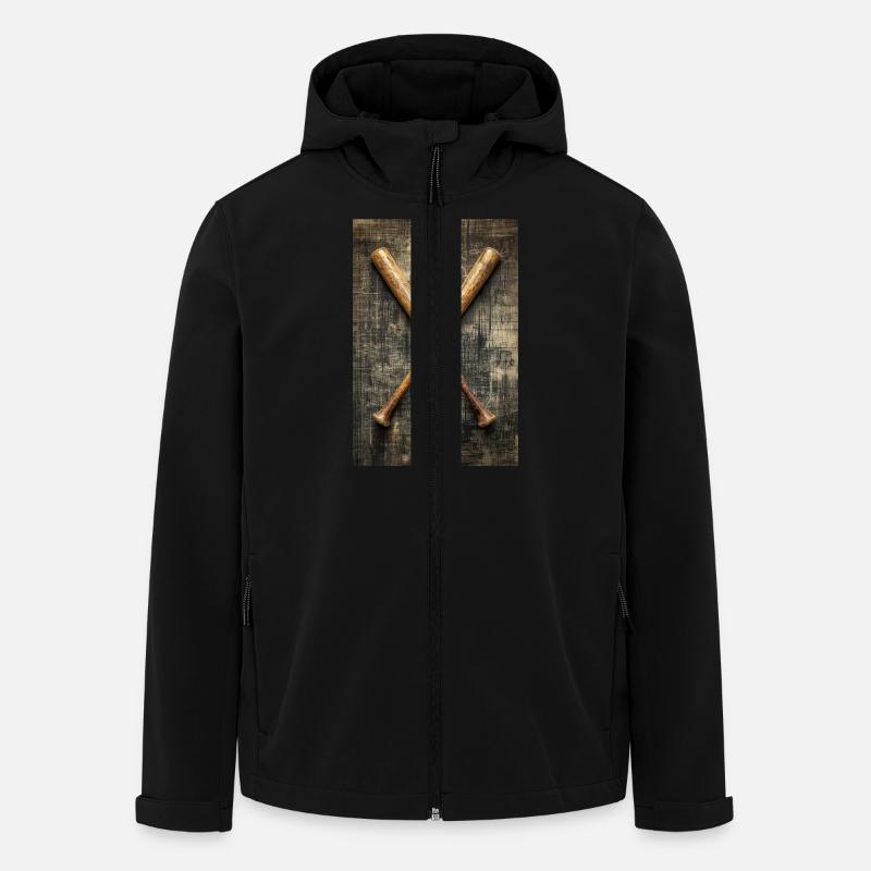 Aged Baseball Bats Crossed - Men’s Recycled Softshell Jacket by Stanley/Stella - black