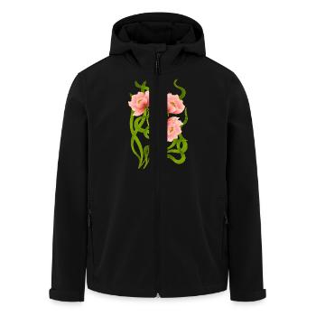 Blumen - Recycelte Männer Softshell-Jacke von Stanley/Stella - Schwarz - Vorne - AI Model Male 185 light (185cm)
