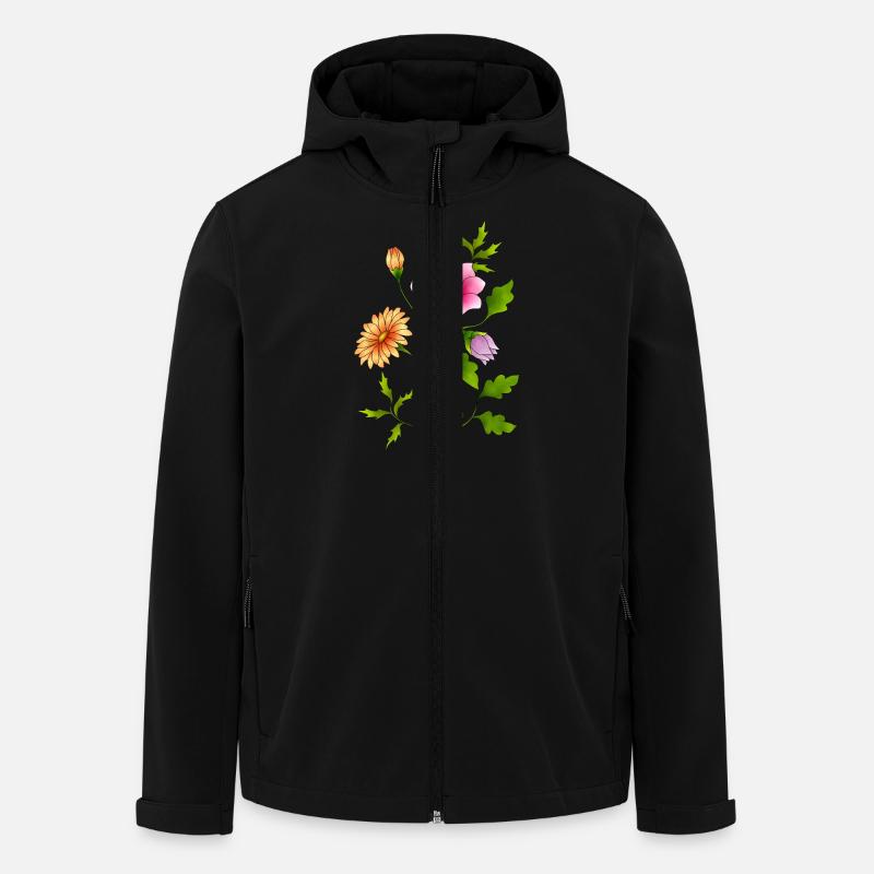 Blumen - Recycelte Männer Softshell-Jacke von Stanley/Stella - Schwarz