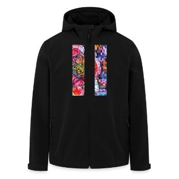 Blumen - Recycelte Männer Softshell-Jacke von Stanley/Stella - Schwarz - Vorne - AI Model Male 185 light (185cm)