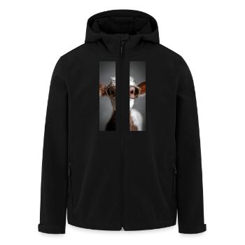 Cool Calf with Attitude - Men’s Recycled Softshell Jacket by Stanley/Stella - black - Front - AI Model Male 185 light (185cm)