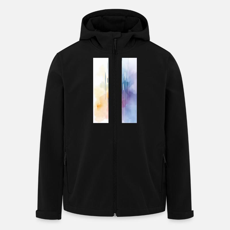 Wasserfarben abstrakt, Aquarell-Kunst farbig - Recycelte Männer Softshell-Jacke von Stanley/Stella - Schwarz