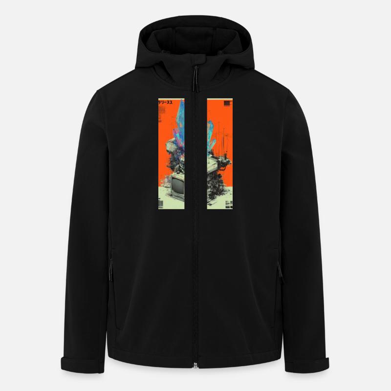 Retro-Tech-Kristallfusion - Recycelte Männer Softshell-Jacke von Stanley/Stella - Schwarz