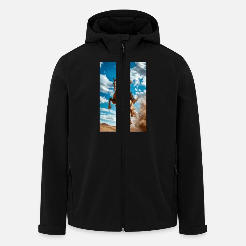 Saut épique de cow-boy - Veste softshell homme en polyester recyclé Stanley/Stella - noir