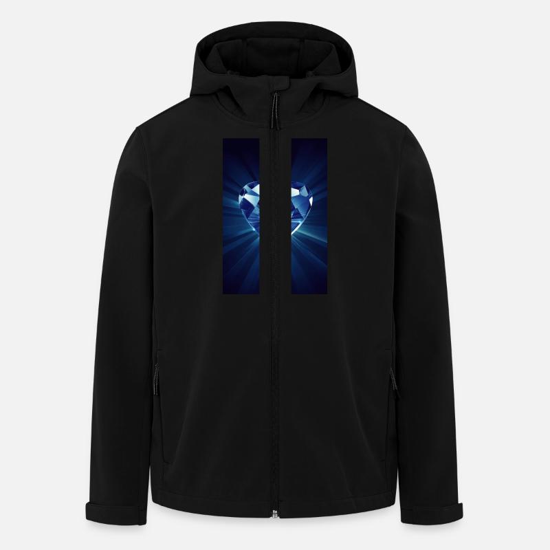 Shining Diamond Heart - Men’s Recycled Softshell Jacket by Stanley/Stella - black