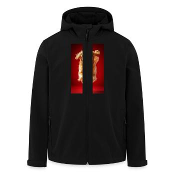 Flying Golden Joy - Men’s Recycled Softshell Jacket by Stanley/Stella - black - Front - AI Model Male 185 light (185cm)