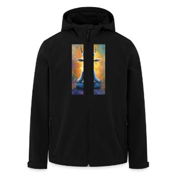 Maître Chèvre Zen - Veste softshell homme en polyester recyclé Stanley/Stella - noir - Devant - AI Model Male 185 light (185cm)