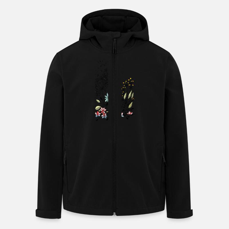 Flowers - Men’s Recycled Softshell Jacket by Stanley/Stella - black