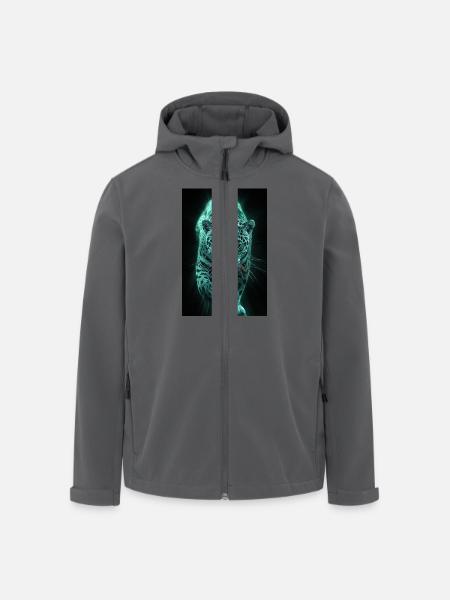 Neon Jaguar in Motion - Men’s Recycled Softshell Jacket by Stanley/Stella - black