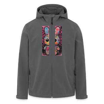 Graffiti Kawaii Bunny Pop - Recycelte Männer Softshell-Jacke von Stanley/Stella - Schwarz - Vorne - AI Model Male 185 light (185cm)