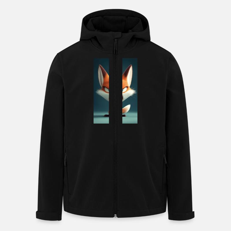 Furious Cartoon Fox Tantrum - Men’s Recycled Softshell Jacket by Stanley/Stella - black