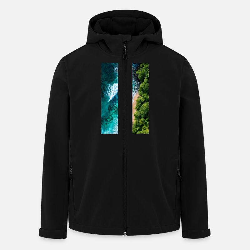 Tropical Shoreline from Above - Men’s Recycled Softshell Jacket by Stanley/Stella - black
