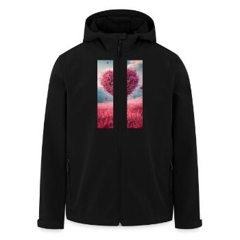 Romantic Heart Tree in Bloom - Men’s Recycled Softshell Jacket by Stanley/Stella - black - Front - AI Model Male 185 light (185cm)