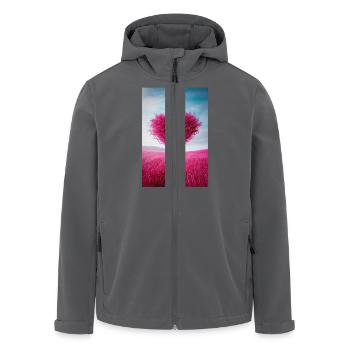 Arbre de l’Amour en forme de cœur - Veste softshell homme en polyester recyclé Stanley/Stella - noir - Devant - AI Model Male 185 light (185cm)