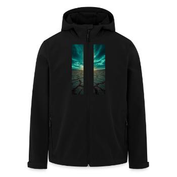 Chosen by the Light - Men’s Recycled Softshell Jacket by Stanley/Stella - black - Front - AI Model Male 185 light (185cm)
