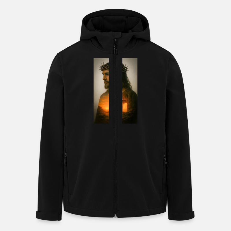 Risen Savior at Dawn - Men’s Recycled Softshell Jacket by Stanley/Stella - black