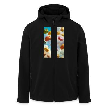 Macarons colorés dans le ciel - Veste softshell homme en polyester recyclé Stanley/Stella - noir - Devant - AI Model Male 185 light (185cm)