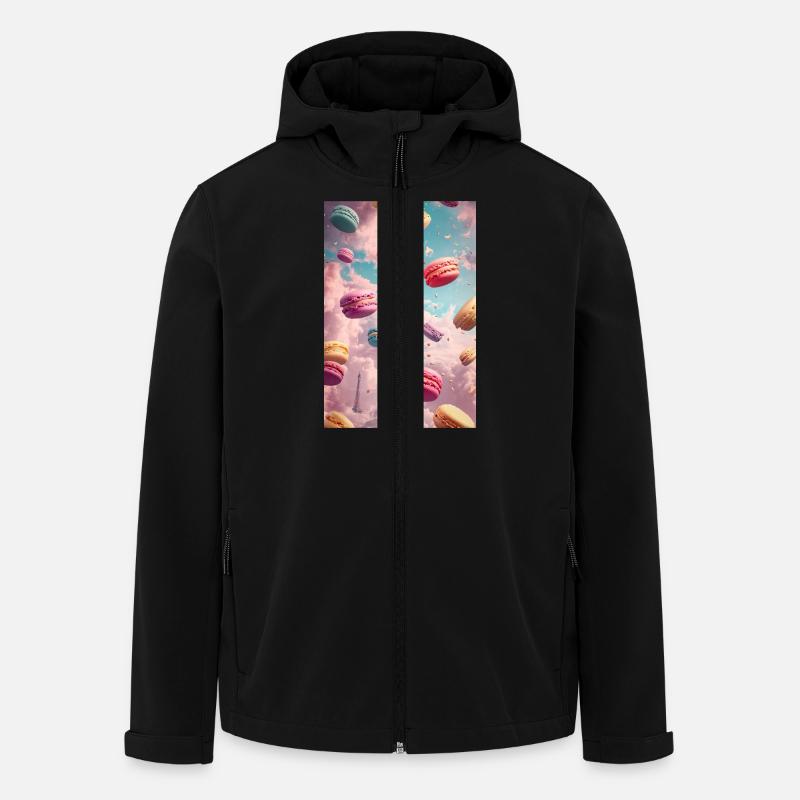 Pariser Macaron-Traumlandschaft - Recycelte Männer Softshell-Jacke von Stanley/Stella - Schwarz