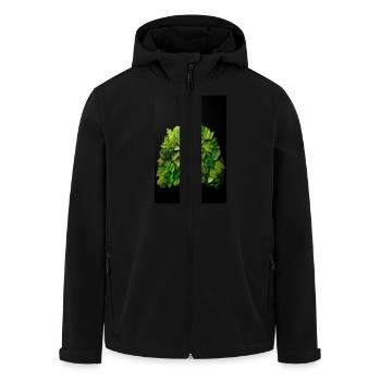 Green Lungs of Nature - Men’s Recycled Softshell Jacket by Stanley/Stella - black - Front - AI Model Male 185 light (185cm)