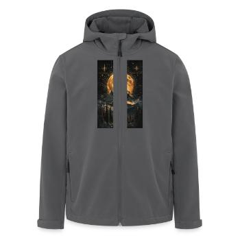 Lune dorée sur les pics mystiques - Veste softshell homme en polyester recyclé Stanley/Stella - noir - Devant - AI Model Male 185 light (185cm)