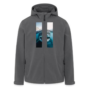Mega Shark Close-Up Encounter - Men’s Recycled Softshell Jacket by Stanley/Stella - anthracite - Front - AI Model Male 185 light (185cm)