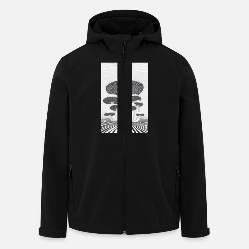 Forêt de champignons optiques - Veste softshell homme en polyester recyclé Stanley/Stella - noir