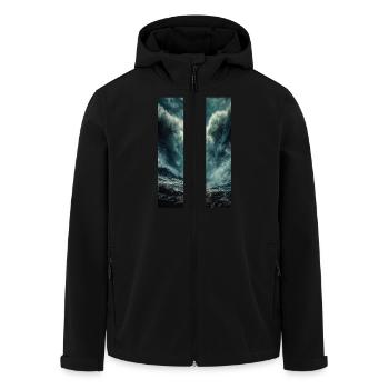 Das Meer mit Macht teilen - Recycelte Männer Softshell-Jacke von Stanley/Stella - Schwarz - Vorne - AI Model Male 185 light (185cm)