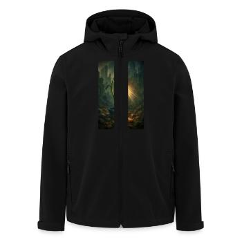 Plante futuriste - Veste softshell homme en polyester recyclé Stanley/Stella - noir - Devant - AI Model Male 185 light (185cm)