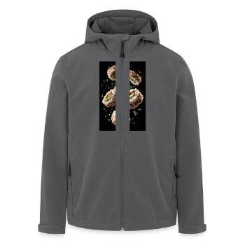Sesam-Sushi-Rollen-Explosion - Recycelte Männer Softshell-Jacke von Stanley/Stella - Schwarz - Vorne - AI Model Male 185 light (185cm)