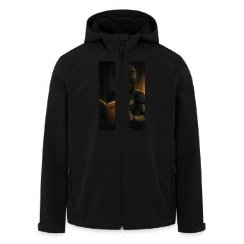 Robot curieux lisant sur les humains - Veste softshell homme en polyester recyclé Stanley/Stella - noir - Devant - AI Model Male 185 light (185cm)