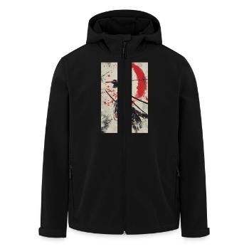 Samurai Spirit in Red and Black - Men’s Recycled Softshell Jacket by Stanley/Stella - black - Front - AI Model Male 185 light (185cm)
