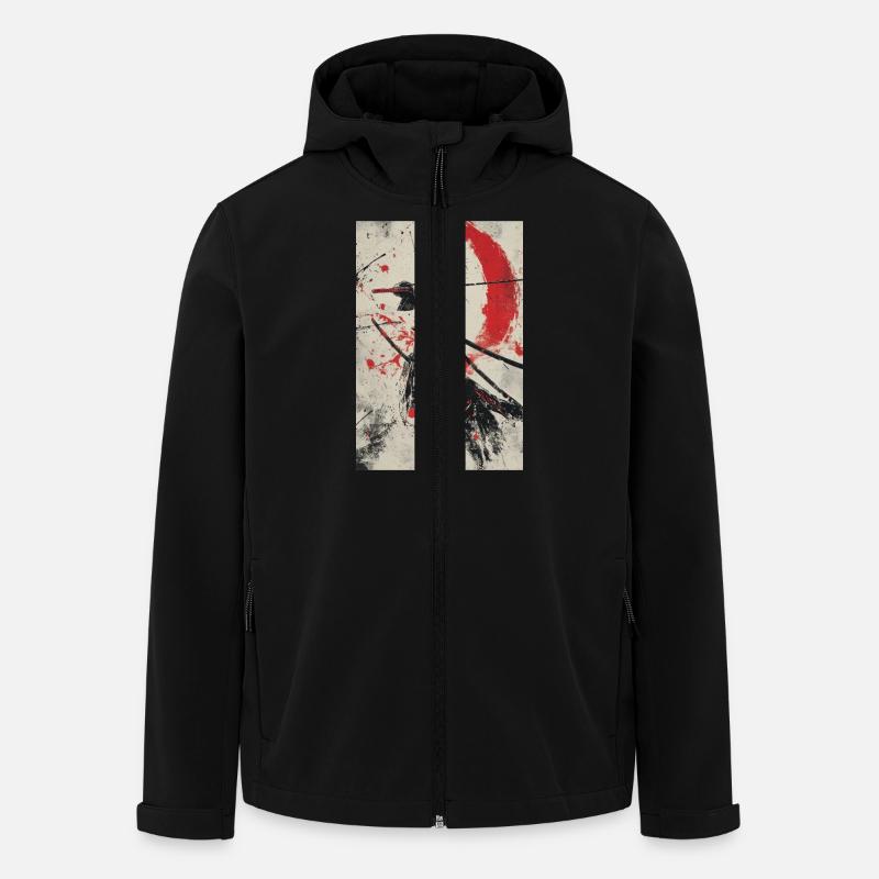 Samurai-Geist in Rot und Schwarz - Recycelte Männer Softshell-Jacke von Stanley/Stella - Schwarz